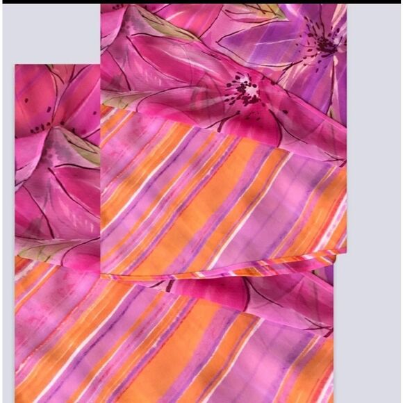 NY Collection Retro Fun Flowing Reversible Skirt Sz XL - Picture 5 of 8